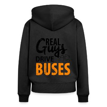 Bus Bus Driver School Bus Bus Bus Driver - Women's Premium Organic Zip Hoodie - black - Back - Julia (174cm)