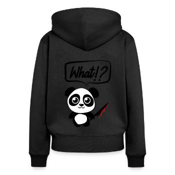 Mignon Effrayant Panda Panda ours fille Halloween - Sweat à capuche zippé Premium bio Femme - noir - Dos - Julia (174cm)
