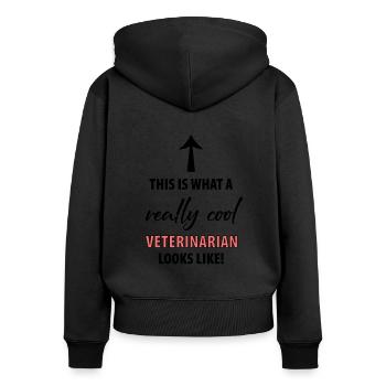 Vétérinaire Animal de compagnie Gardiens d’animaux Aide vétérinaire - Sweat à capuche zippé Premium bio Femme - noir - Dos - Julia (174cm)