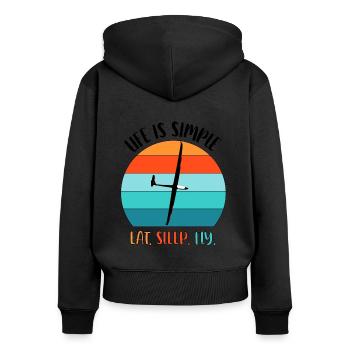 Glider Gliding Gliding Glider - Women's Premium Organic Zip Hoodie - black - Back - Julia (174cm)