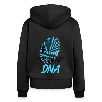 Pêche pêche pêche hommes hommes père - Sweat à capuche zippé Premium bio Femme - noir - Dos - Julia (174cm)