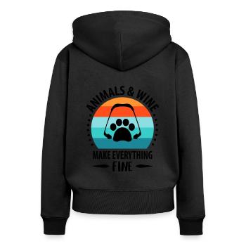 Tierarzt Haustier Tierpfleger Tierarzthelfer - Frauen Premium Bio Zip Hoodie - Schwarz - Hinten - Julia (174cm)