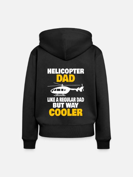 Hubschrauberpilot Luftfahrt Helicopter Dad - Frauen Premium Bio Zip Hoodie - Schwarz