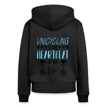 Einrad Einradfahrer Einradfahrerin - Frauen Premium Bio Zip Hoodie - Schwarz - Hinten - Julia (174cm)