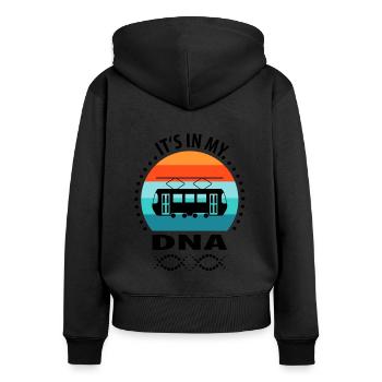 Straßenbahnfahrer Straßenbahn Stadtbahn Tram - Frauen Premium Bio Zip Hoodie - Schwarz - Hinten - Julia (174cm)