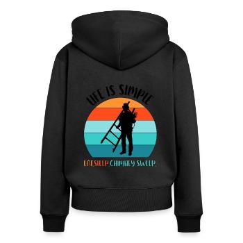 Ramoneur Ramoneur - Sweat à capuche zippé Premium bio Femme - noir - Dos - Julia (174cm)