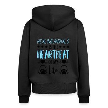 Tierarzt Haustier Tierpfleger Tierarzthelfer - Frauen Premium Bio Zip Hoodie - Schwarz - Hinten - Julia (174cm)