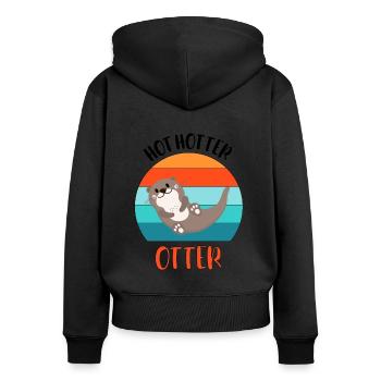 Hot Hotter Otter - Women's Premium Organic Zip Hoodie - black - Back - Julia (174cm)
