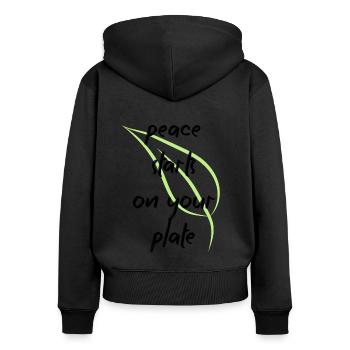 Vegan Vegan Animal Welfare Vegetarian Vegetarian - Women's Premium Organic Zip Hoodie - black - Back - Julia (174cm)