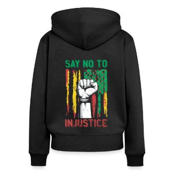 Lean injustice for the proud - Women's Premium Organic Zip Hoodie - black - Back - Julia (174cm)