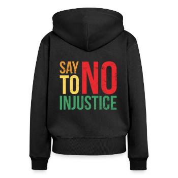 Lean injustice for the proud - Women's Premium Organic Zip Hoodie - black - Back - Julia (174cm)