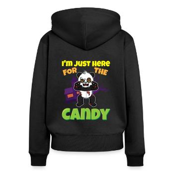 I'm Just Here For The Candy Scary Halloween Beast - Frauen Premium Bio Zip Hoodie - Schwarz - Hinten - Julia (174cm)