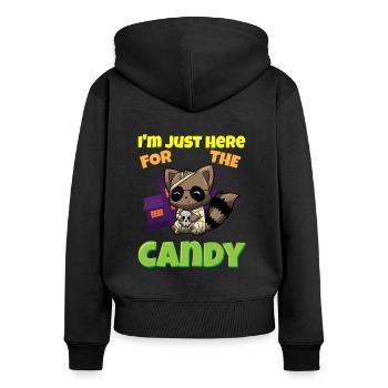 I'm Just Here For The Candy Scary Halloween Beast - Frauen Premium Bio Zip Hoodie - Schwarz - Hinten - Julia (174cm)