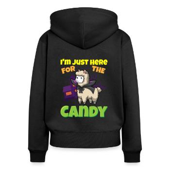 I'm Just Here For The Candy Scary Halloween Beast - Frauen Premium Bio Zip Hoodie - Schwarz - Hinten - Julia (174cm)