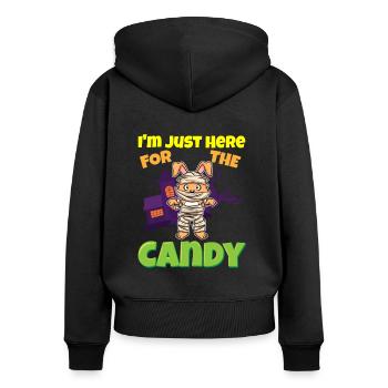 I'm Just Here For The Candy Scary Halloween Beast - Frauen Premium Bio Zip Hoodie - Schwarz - Hinten - Julia (174cm)