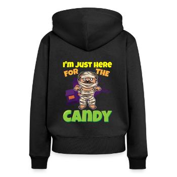 I'm Just Here For The Candy Scary Halloween Beast - Frauen Premium Bio Zip Hoodie - Schwarz - Hinten - Julia (174cm)