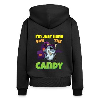I'm Just Here For The Candy Scary Halloween Beast - Frauen Premium Bio Zip Hoodie - Schwarz - Hinten - Julia (174cm)