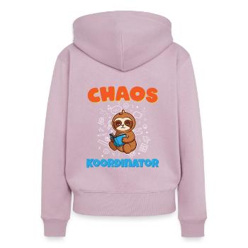 Chaos Koordinator Erzieher Kindergarten Erzieherin - Frauen Premium Bio Zip Hoodie - Altrosa - Hinten - Julia (174cm)