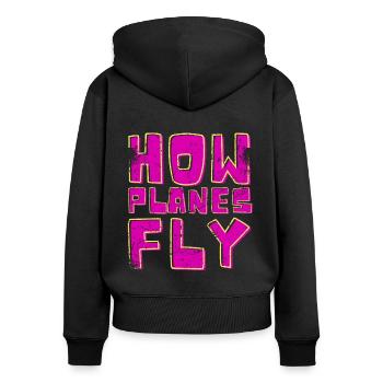 How Airplanes Fly Design for Pilots - Women's Premium Organic Zip Hoodie - black - Back - Julia (174cm)