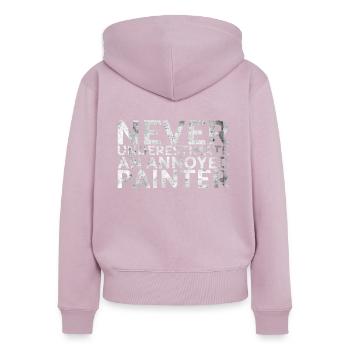 Unterschätzen Sie Niemals Einen Verärgerten Maler - Frauen Premium Bio Zip Hoodie - Altrosa - Hinten - Julia (174cm)