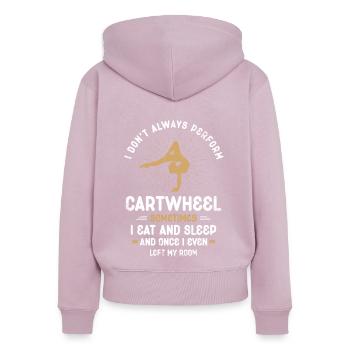 I don't always make cartwheel, sometimes I eat - Women's Premium Organic Zip Hoodie - dusky pink - Back - Julia (174cm)