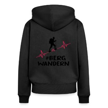 Bergwandern alpin Bergsteiger Bergwanderung - Frauen Premium Bio Zip Hoodie - Schwarz - Hinten - Julia (174cm)