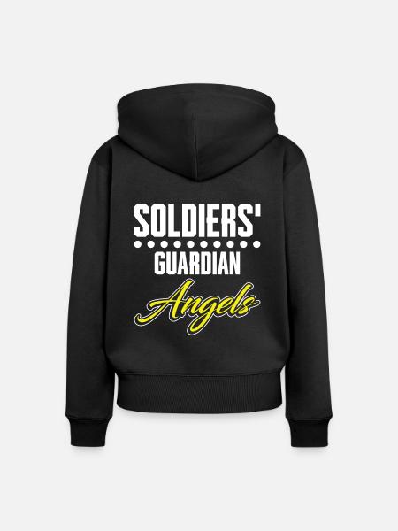 Soldaten, Schutzengel, Kaplan - Frauen Premium Bio Zip Hoodie - Schwarz