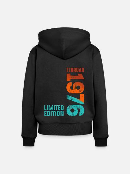 Limited Edition February 1976 Legendary Since - Women's Premium Organic Zip Hoodie - black