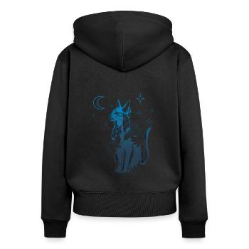 Bastet cat goddess - Women's Premium Organic Zip Hoodie - black - Back - Julia (174cm)