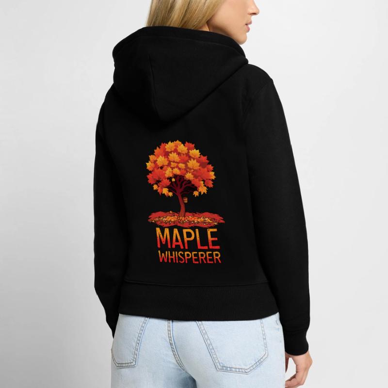 Maple Whisperer Tapping Maple Tree Sugaring Women's Premium Organic Zip Hoodie
