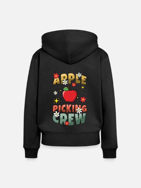 Apfelpflückmannschaft Apfelpflücker Apfelsaison Retro - Frauen Premium Bio Zip Hoodie - Schwarz