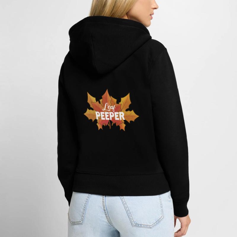 Leaf Peeper Maple Foliage Leaf Peeping Women's Premium Organic Zip Hoodie