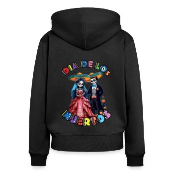 Skelett Paar passend Halloween Muertos Tag - Frauen Premium Bio Zip Hoodie - Schwarz - Hinten - Julia (174cm)