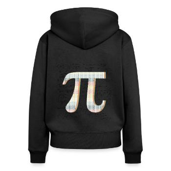 Pi Day Célébration Nombre Motif Mathématiques Enthousiasme - Sweat à capuche zippé Premium bio Femme - noir - Dos - Julia (174cm)