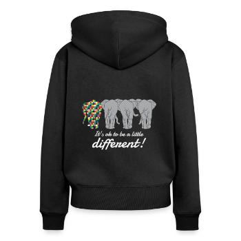 Autismus: It's Ok To Be A Little Different - Frauen Premium Bio Zip Hoodie - Schwarz - Hinten - Julia (174cm)
