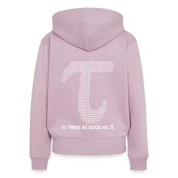 Le jour Pi est deux fois plus bon que le nombre pi - Sweat à capuche zippé Premium bio Femme - rose poudré - Dos - Julia (174cm)