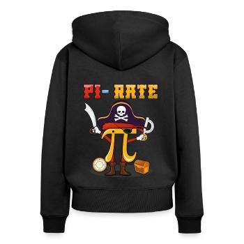 Découvrez Pi-Rate Adventure pour le Pi Day - Sweat à capuche zippé Premium bio Femme - noir - Dos - Julia (174cm)
