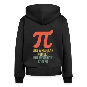 Balise Pi : Comme un nombre normal, mais infini - Sweat à capuche zippé Premium bio Femme - noir - Dos - Julia (174cm)