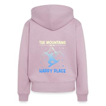 Snowboardfahrer | Snowboard Snowboarder Geschenke - Frauen Premium Bio Zip Hoodie - Altrosa - Hinten - Julia (174cm)