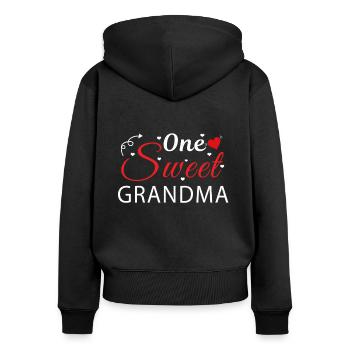 Love One Sweet Grandma Heart Valentines Day - Frauen Premium Bio Zip Hoodie - Schwarz - Hinten - Julia (174cm)