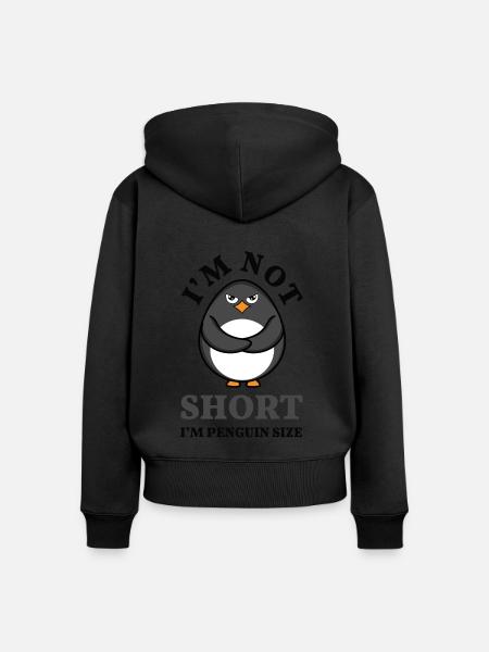 Funny Not Short Penguin Snow Cool Penguin - Frauen Premium Bio Zip Hoodie - Schwarz