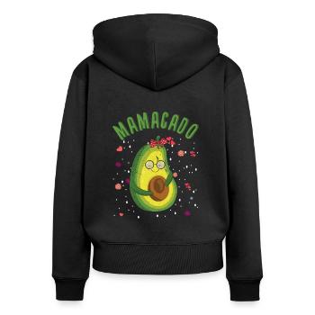 Mama Avocado Mom Mommy Happy Mother's Day - Frauen Premium Bio Zip Hoodie - Schwarz - Hinten - Julia (174cm)