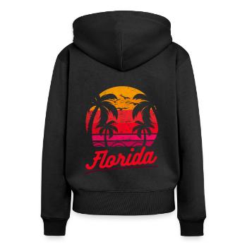 Florida Vacation Surf Beach Tropical Summer - Frauen Premium Bio Zip Hoodie - Schwarz - Hinten - Julia (174cm)