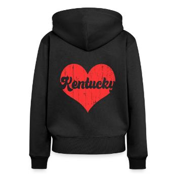 Citoyen américain Drapeau de l’État américain Cœur Amour Kentucky - Sweat à capuche zippé Premium bio Femme - noir - Dos - Julia (174cm)