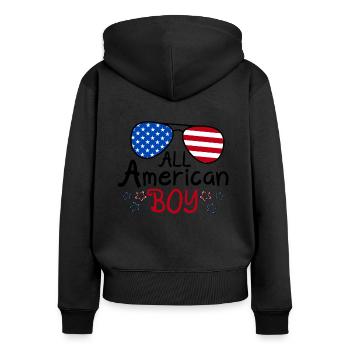 All American Boy 4th of July - Women's Premium Organic Zip Hoodie - black - Back - Julia (174cm)