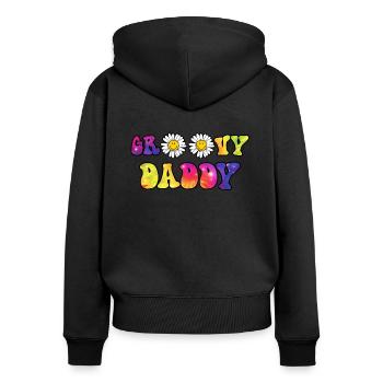 Groovy Daddy Matching Fête des Pères - Sweat à capuche zippé Premium bio Femme - noir - Dos - Julia (174cm)