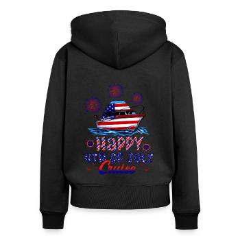 Happy 4th of July Cruise - Women's Premium Organic Zip Hoodie - black - Back - Julia (174cm)