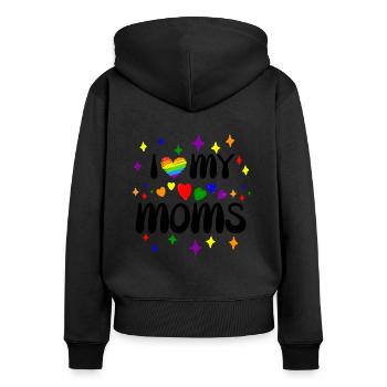 J’aime la fierté de ma mère - Sweat à capuche zippé Premium bio Femme - noir - Dos - Julia (174cm)