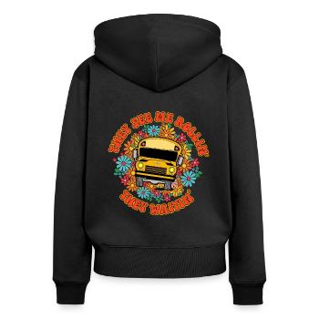 They See Me Rollin' They Waitin' Bus Driver - Women's Premium Organic Zip Hoodie - black - Back - Julia (174cm)