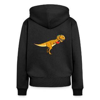 Beach 2022 Tropical Watermelon Dinosaur Summer - Frauen Premium Bio Zip Hoodie - Schwarz - Hinten - Julia (174cm)